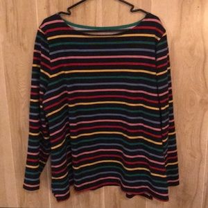 Talbots multi stripe boatneck knit top. EUC